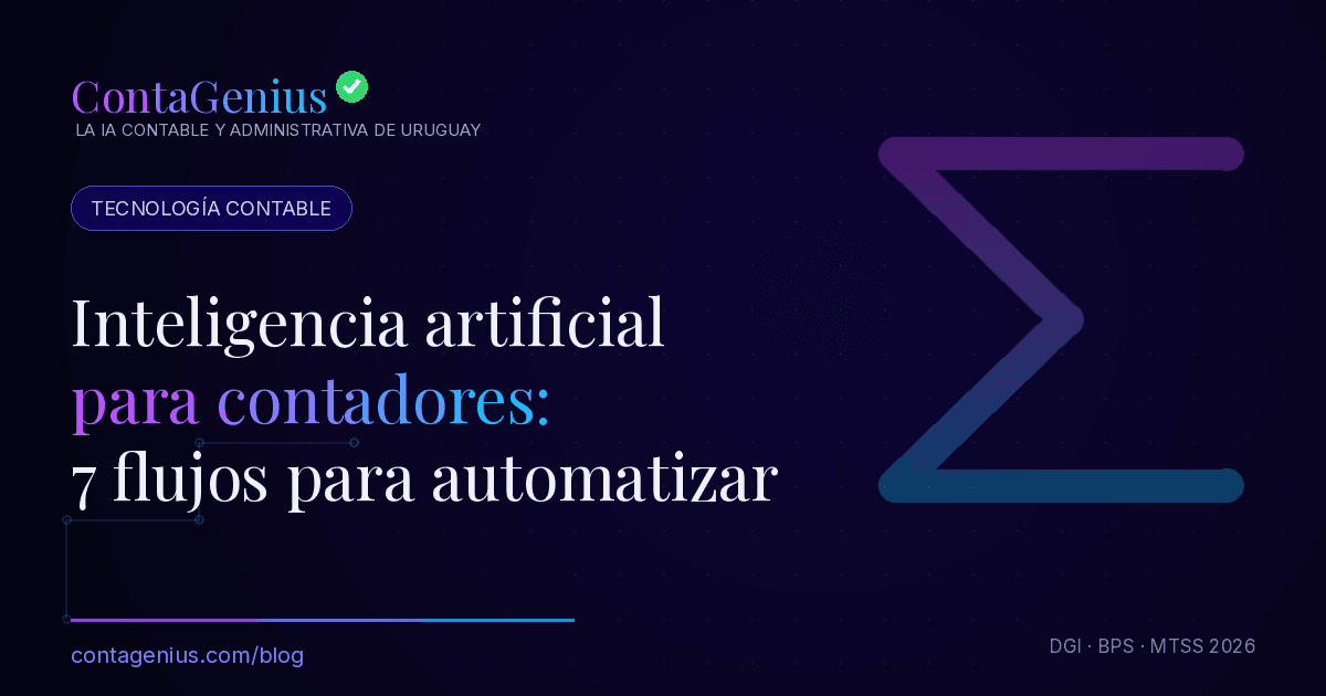 Inteligencia artificial para contadores en Uruguay: 7 flujos de trabajo que podés automatizar hoy
